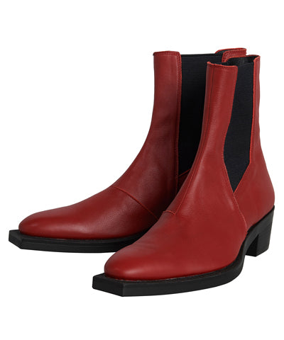 Square sole side gore heel boots