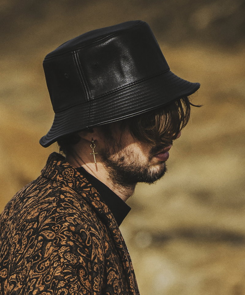 Synthetic leather bucket hat