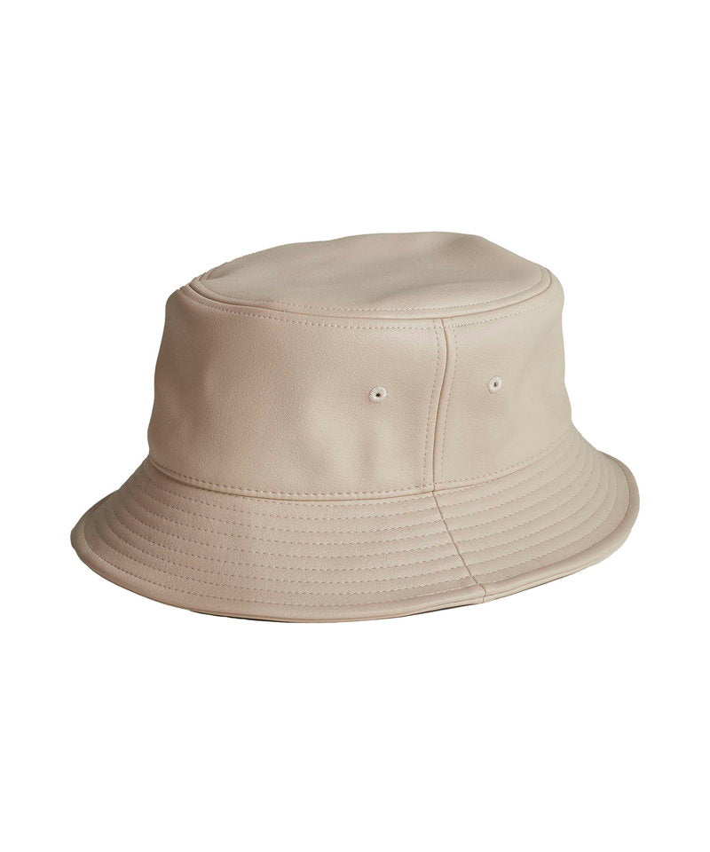 Synthetic leather bucket hat