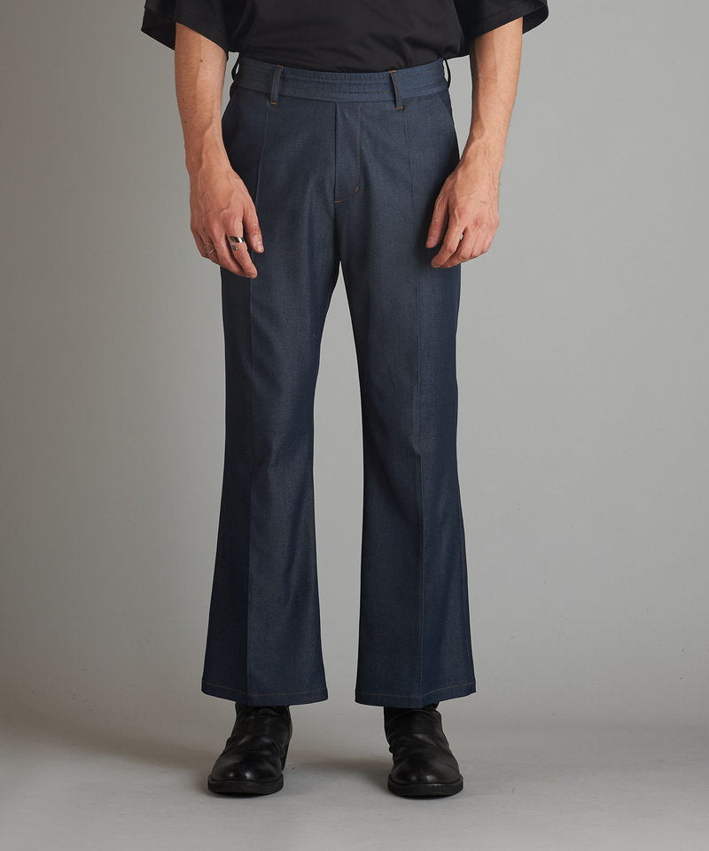 Tencel denim high waist wide leg pants