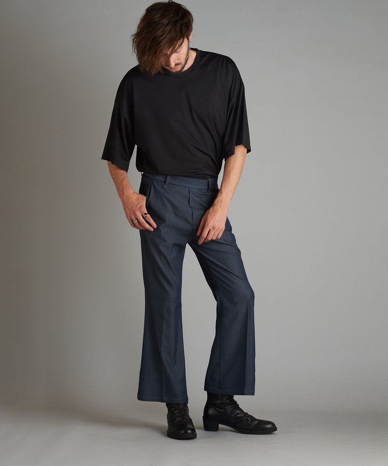 Tencel denim high waist wide leg pants