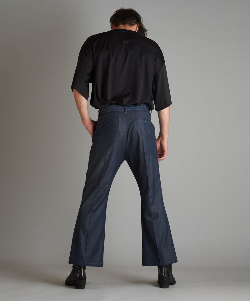 Tencel denim high waist wide leg pants