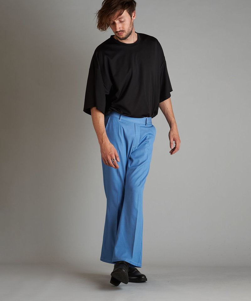 Tencel denim high waist wide leg pants