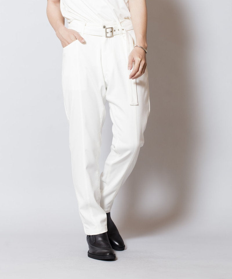 Belted loose fit denim pants