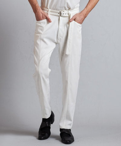 Belted loose fit denim pants