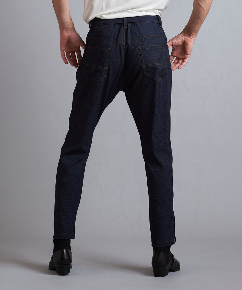 Belted loose fit denim pants