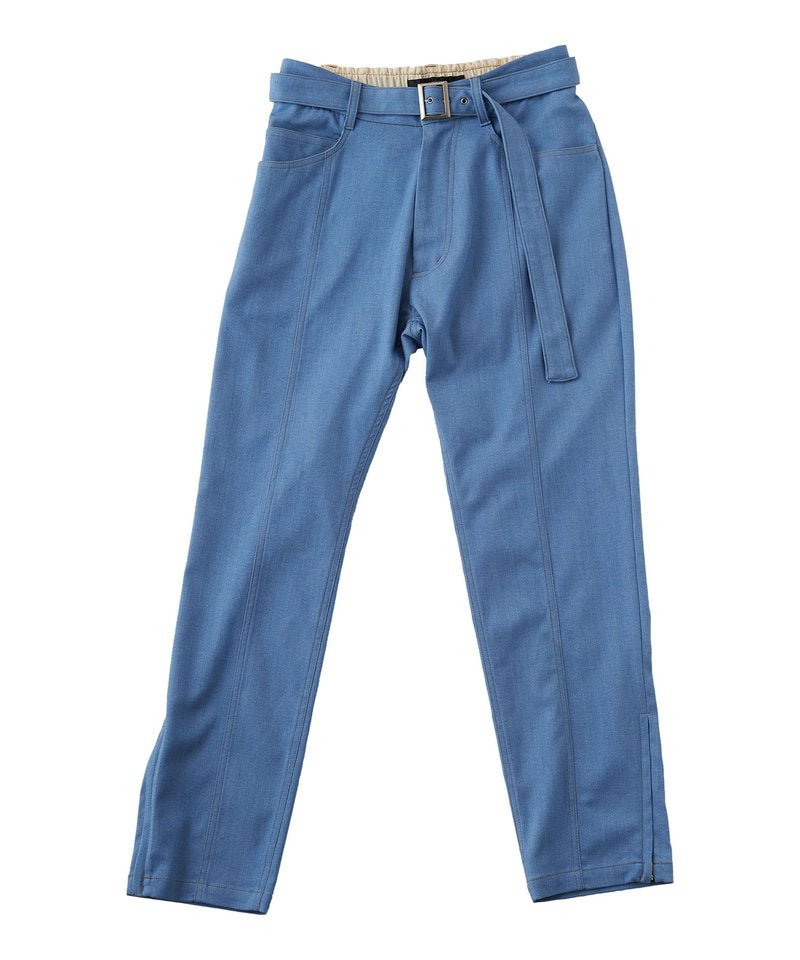 Belted loose fit denim pants