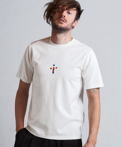 Embroidered Floral Cross Tee