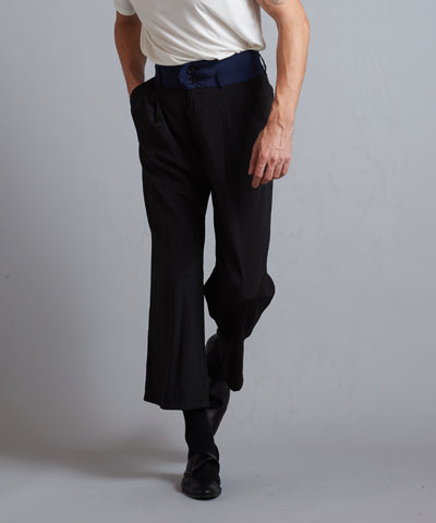 High waist tuck baggy pants