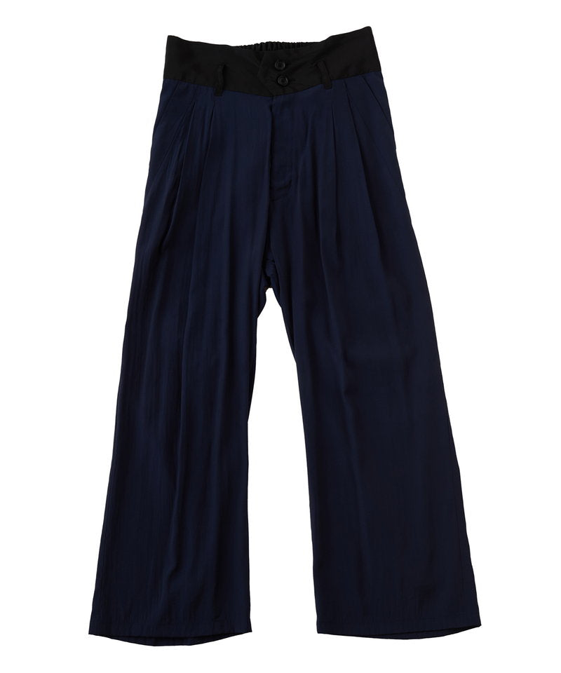 High waist tuck baggy pants