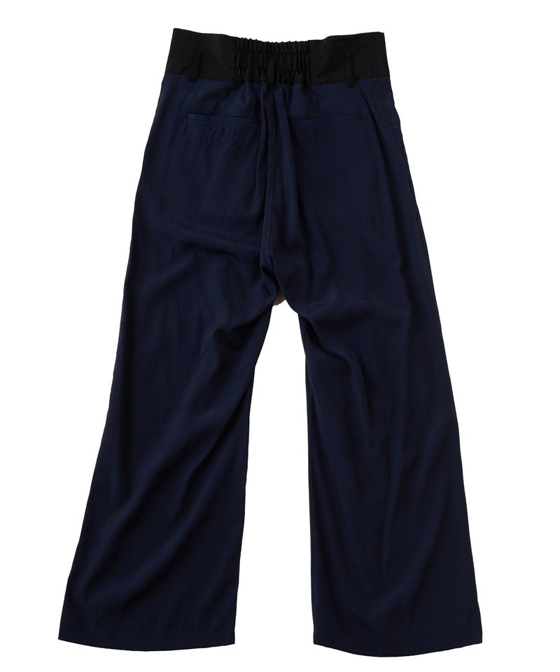 High waist tuck baggy pants