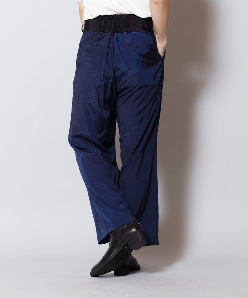 High waist tuck baggy pants