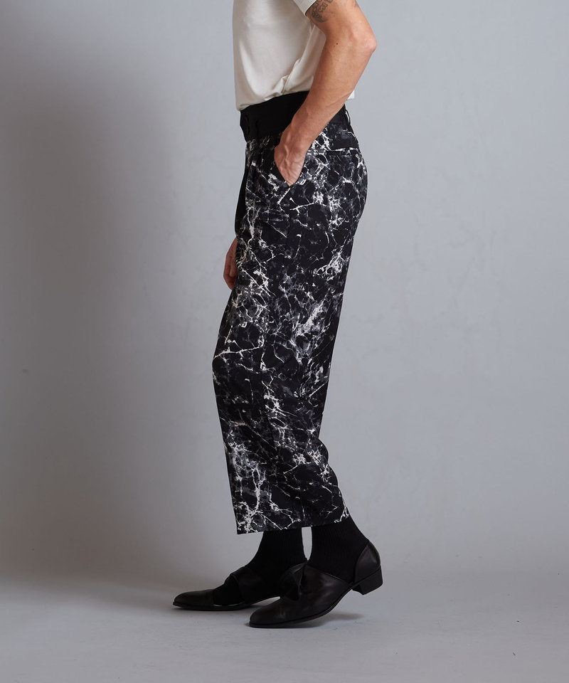 High waist tuck baggy pants