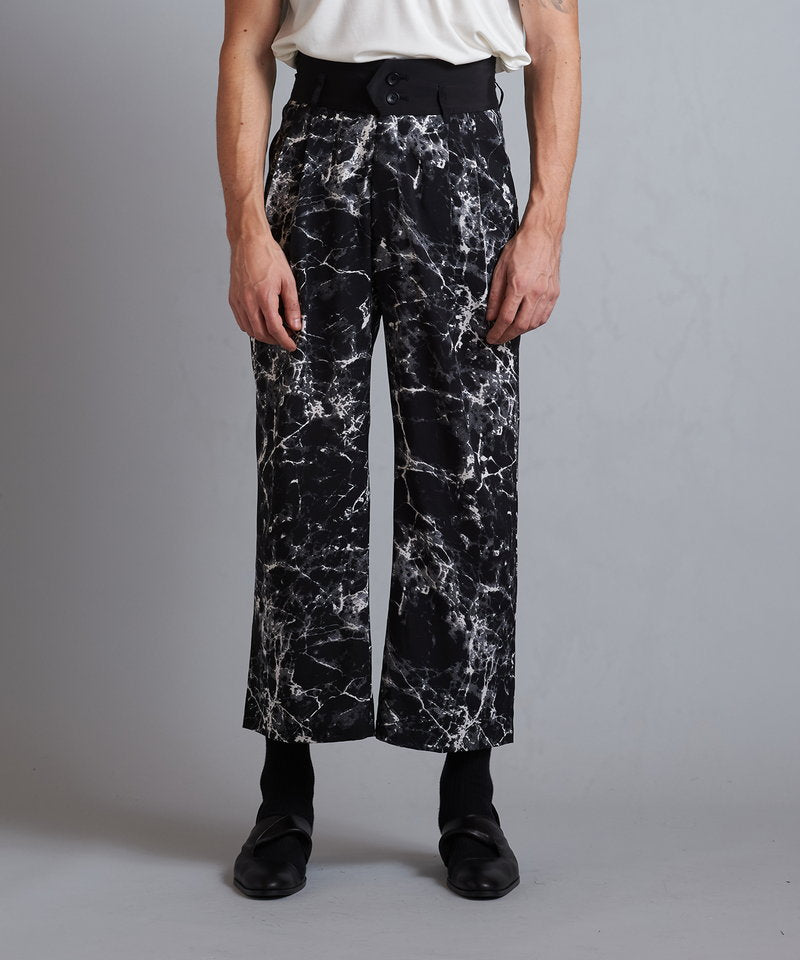 High waist tuck baggy pants