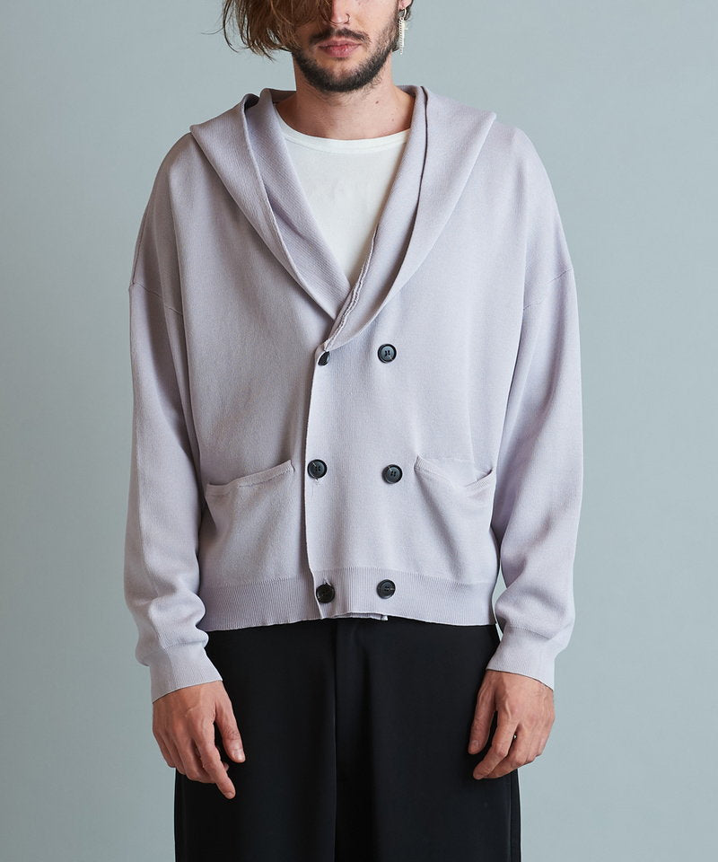 Cool touch knit hooded cardigan