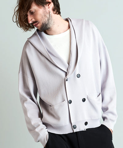 Cool touch knit hooded cardigan