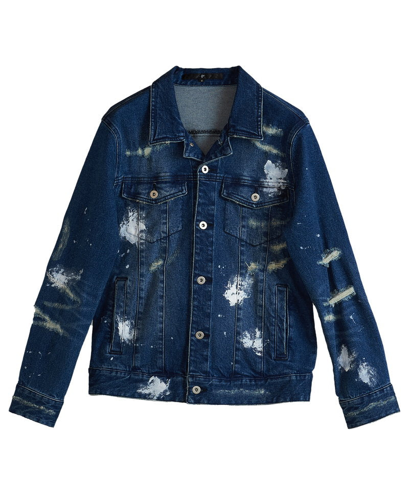 Destroyed denim jean jacket