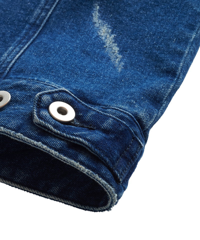 Destroyed denim jean jacket