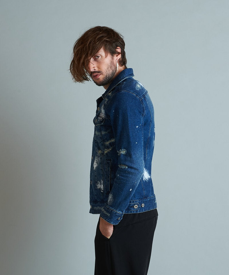 Destroyed denim jean jacket