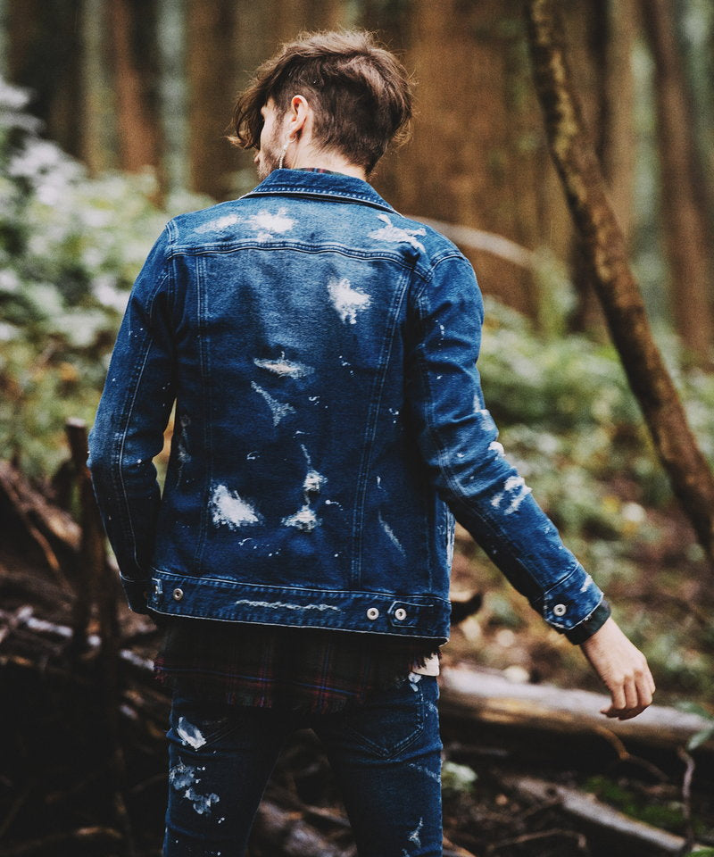 Destroyed denim jean jacket