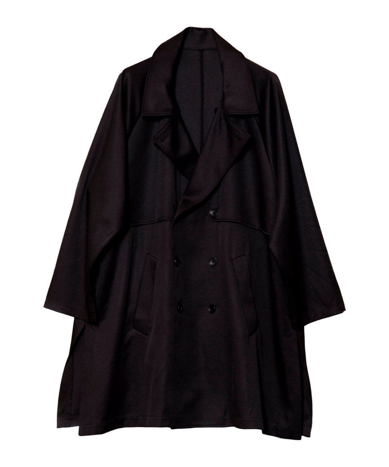 Double gun flap big trench coat