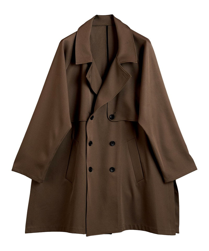 Double gun flap big trench coat