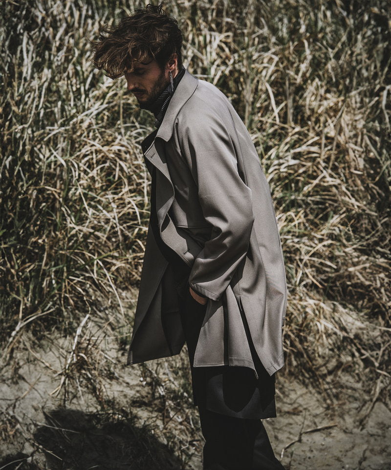 Double gun flap big trench coat