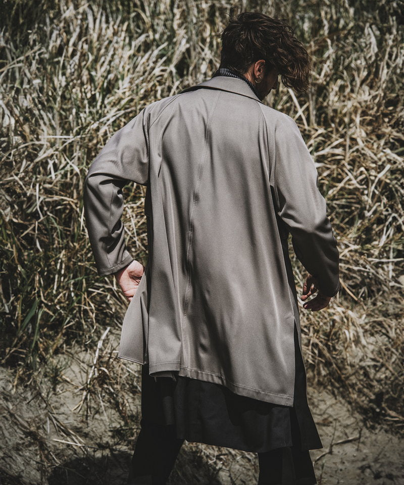 Double gun flap big trench coat