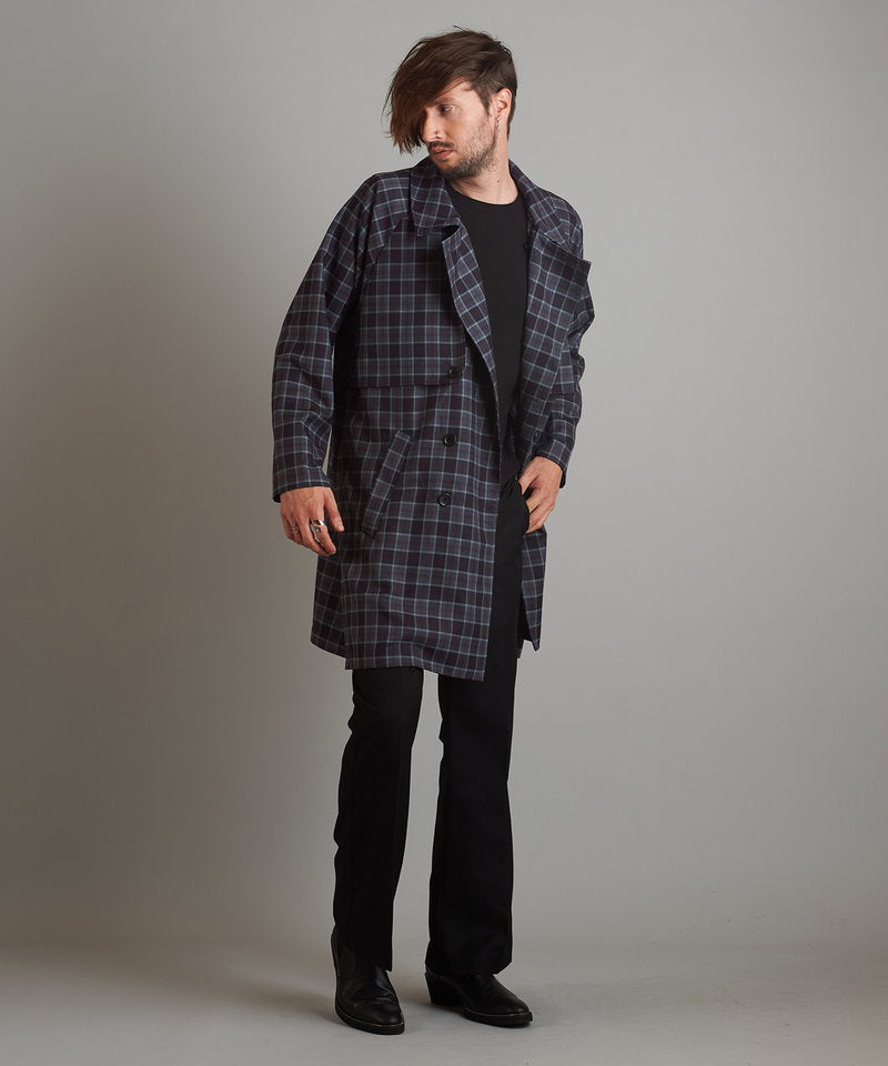 Double gun flap big trench coat