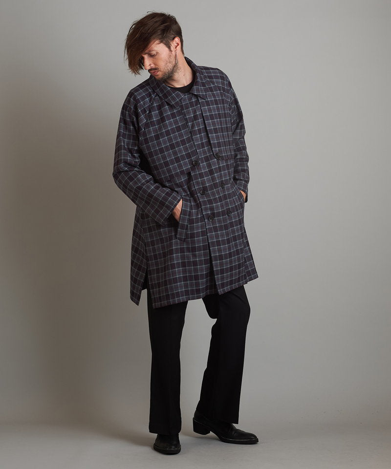 Double gun flap big trench coat