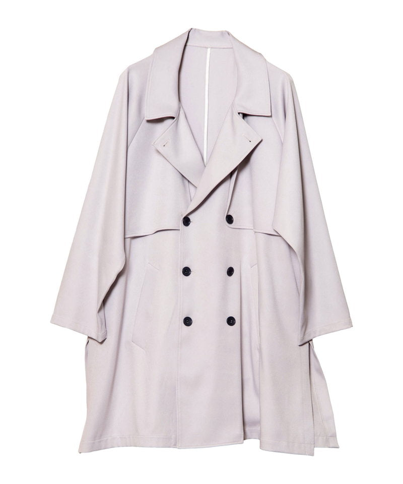 Double gun flap big trench coat