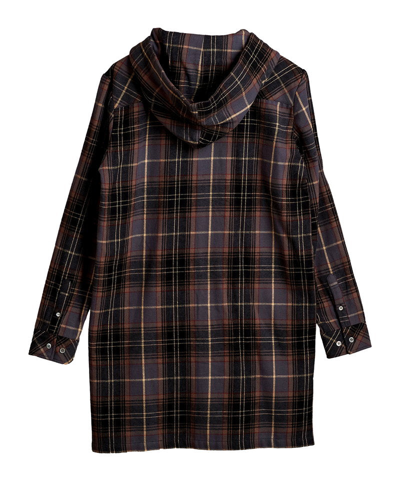 チェックフードロングSH