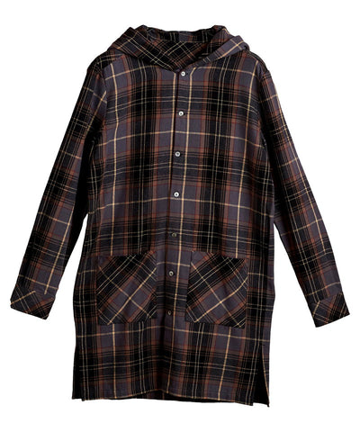 チェックフードロングSH