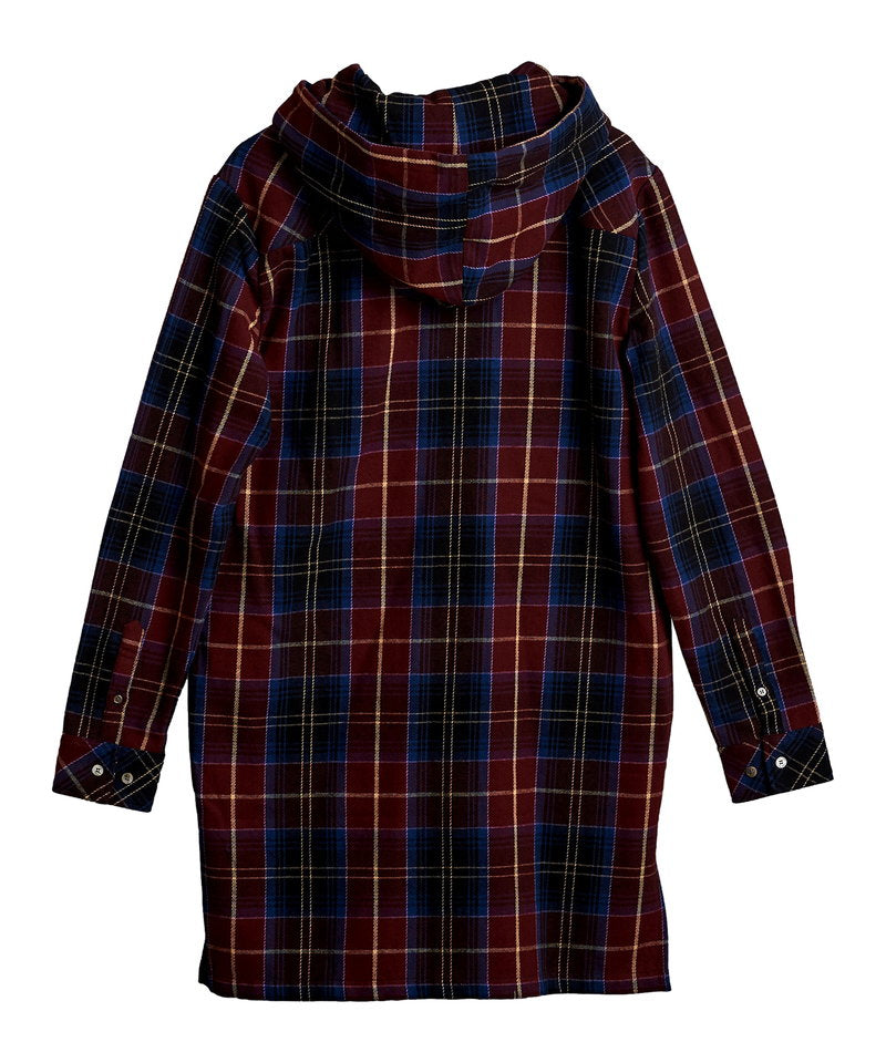 チェックフードロングSH