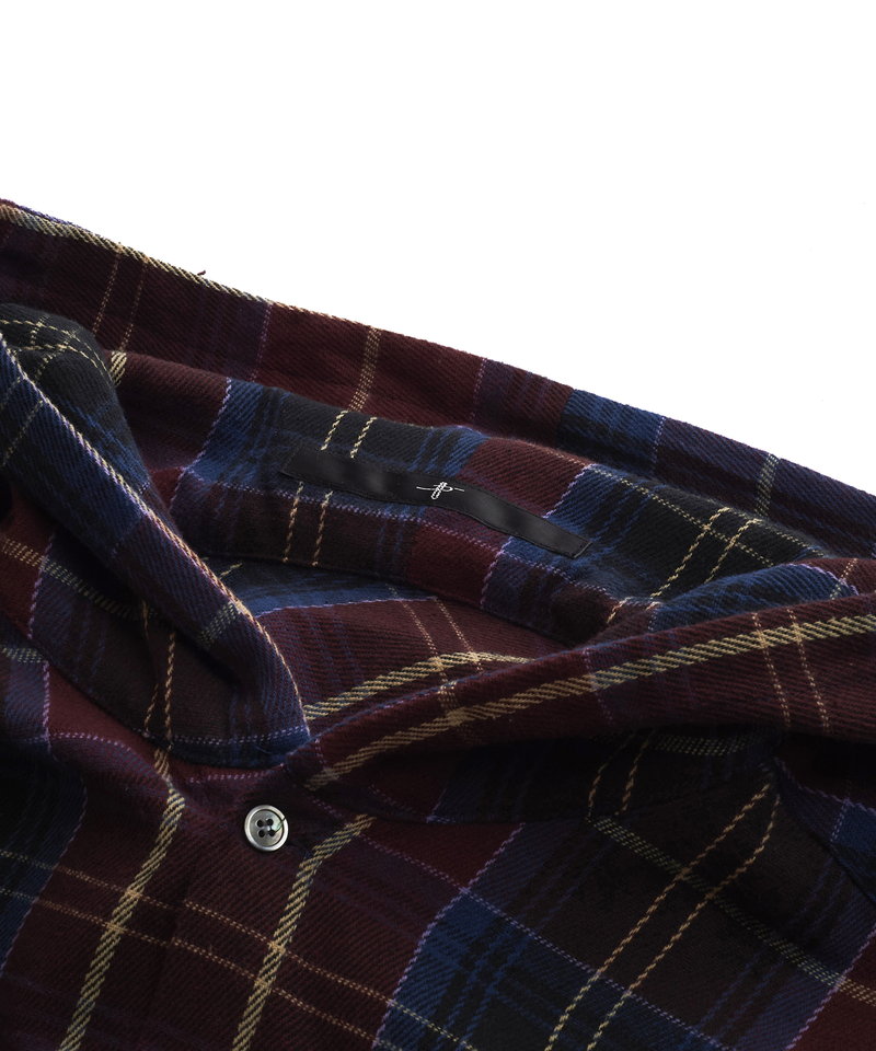 チェックフードロングSH