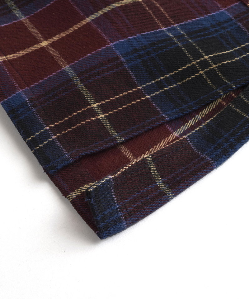 チェックフードロングSH