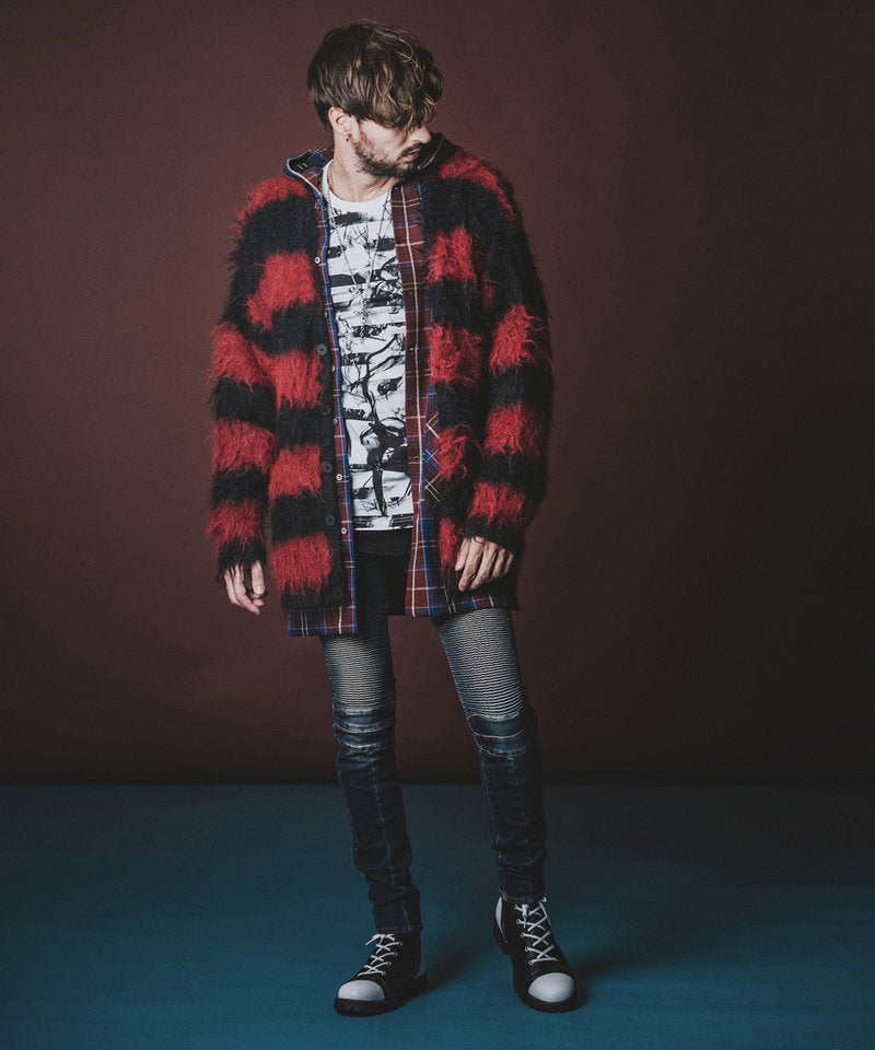 チェックフードロングSH