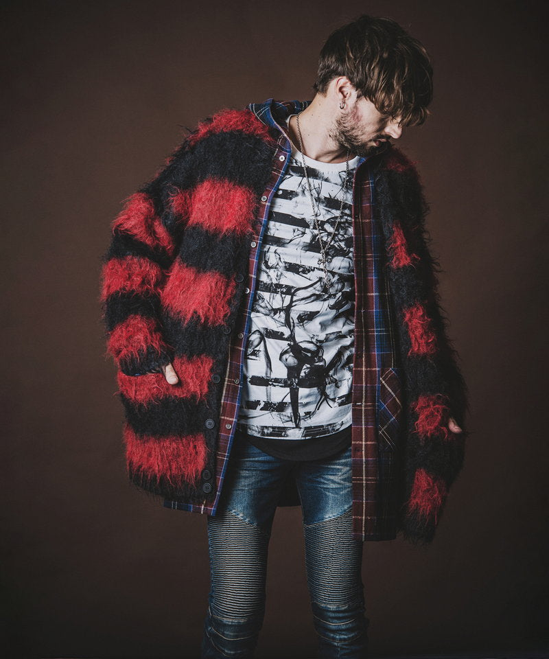 チェックフードロングSH