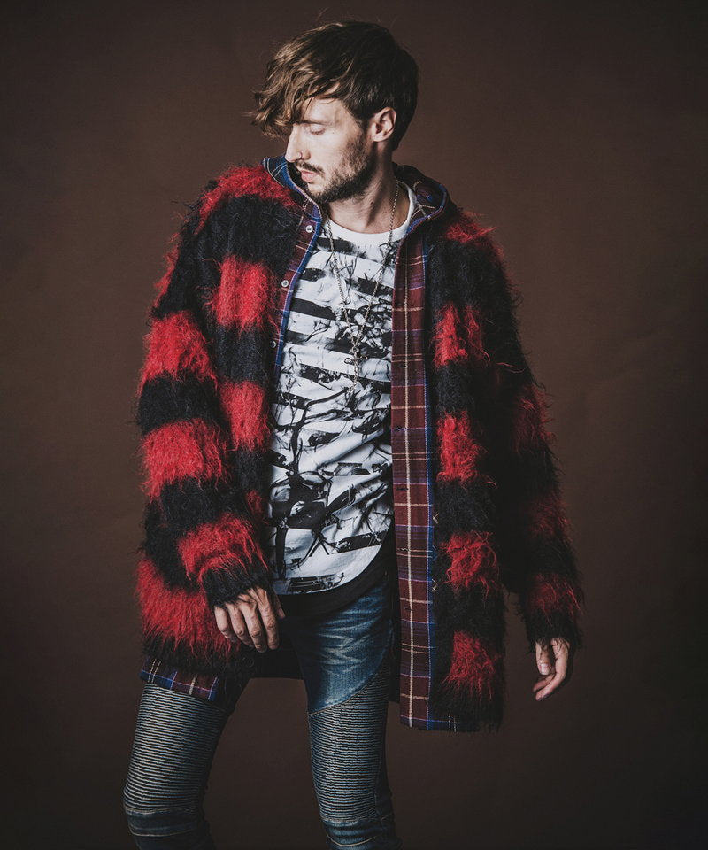 チェックフードロングSH