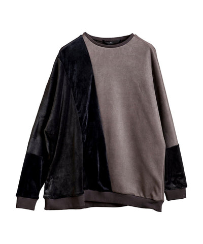 Eco fur switching dolman sleeve C/N-PO