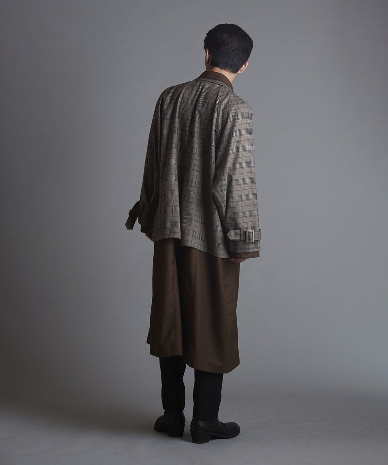 Double-breasted layered big long coat