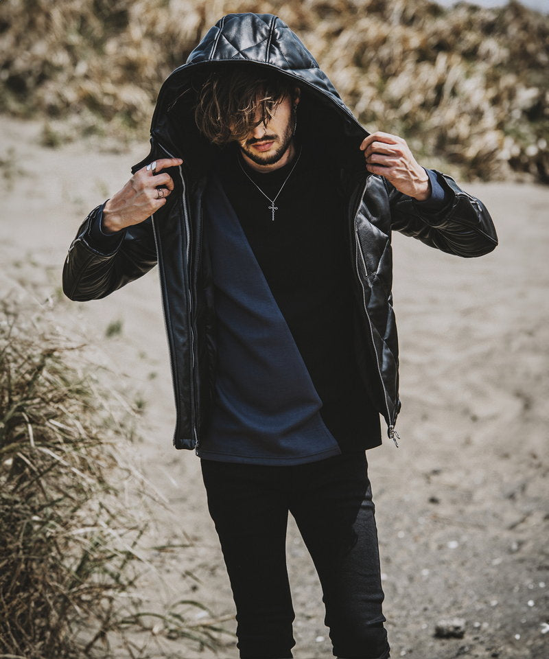 シープレザー2WAYパデッドフーデッドBLZ