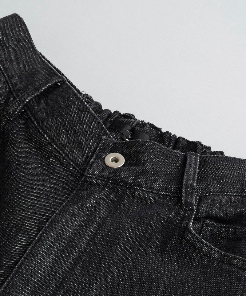 ハイウエストデニムワイドPT