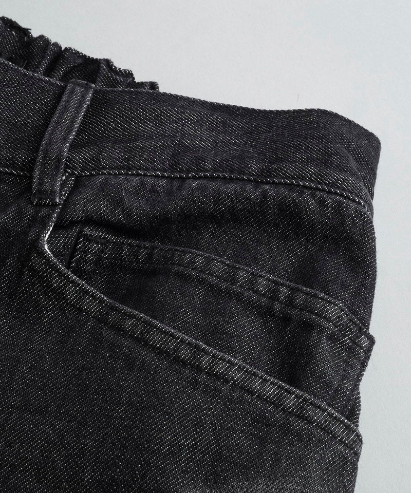 ハイウエストデニムワイドPT