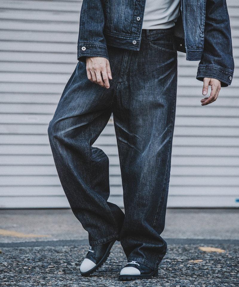 ハイウエストデニムワイドPT