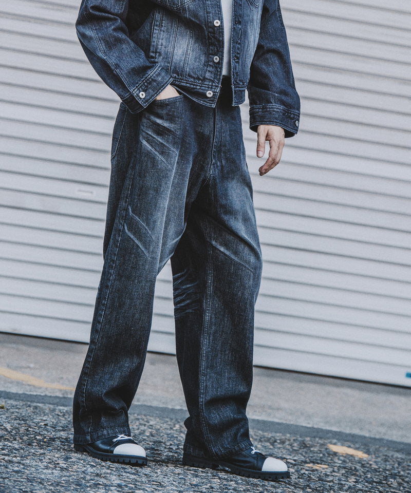 ハイウエストデニムワイドPT