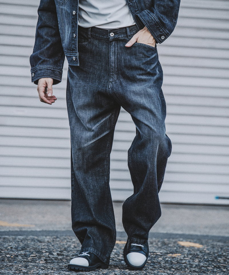 ハイウエストデニムワイドPT