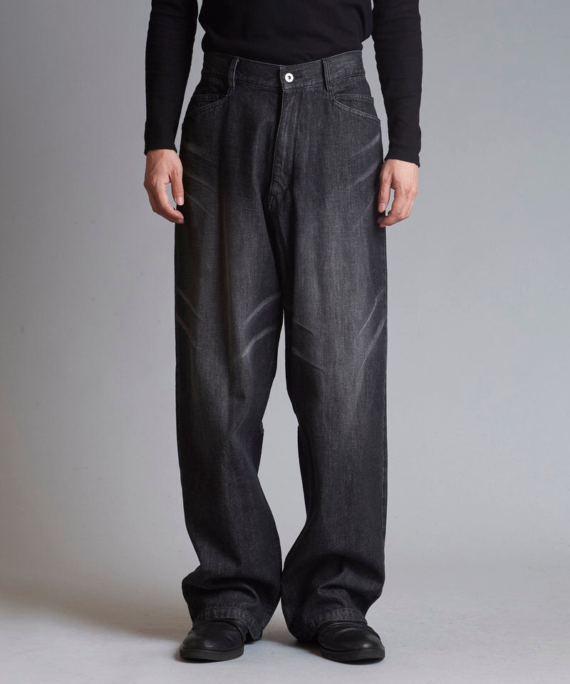 ハイウエストデニムワイドPT