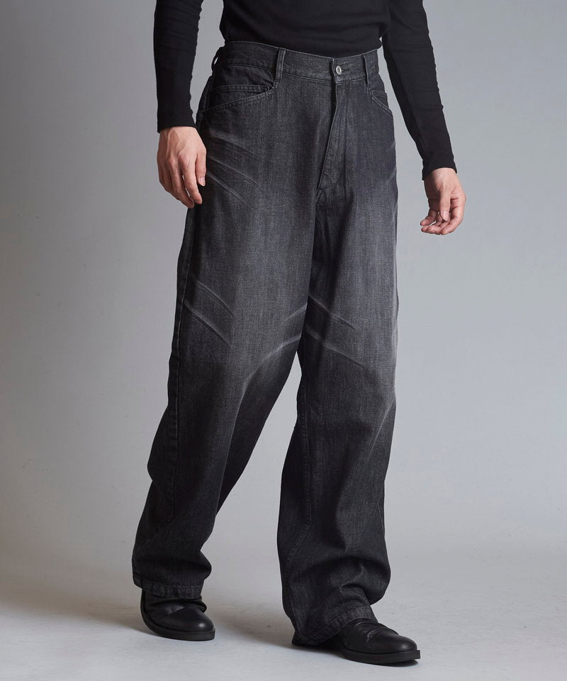 ハイウエストデニムワイドPT