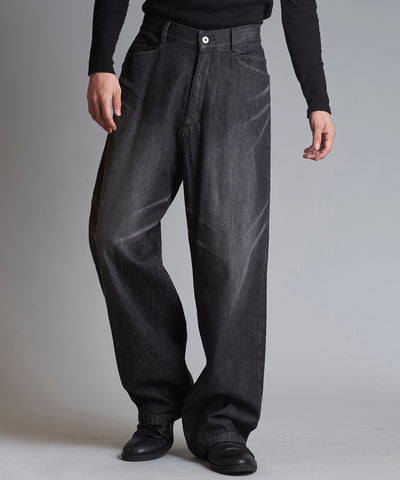 ハイウエストデニムワイドPT